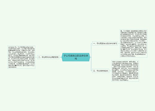 子公司是独立的法律主体吗