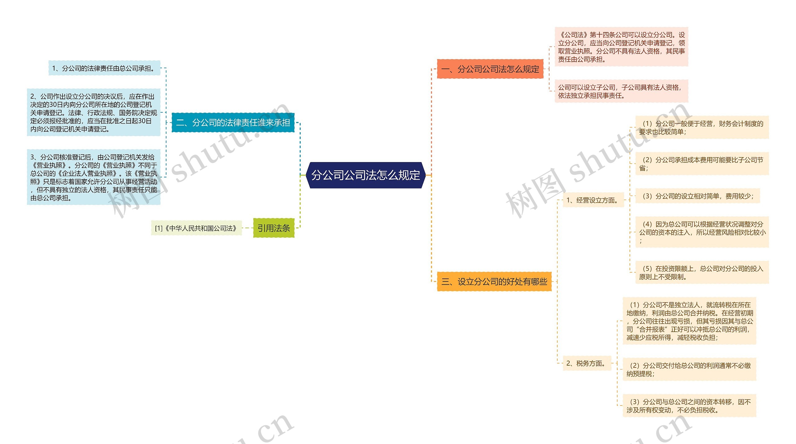 分公司公司法怎么规定思维导图