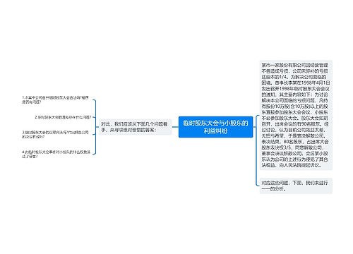 临时股东大会与小股东的利益纠纷