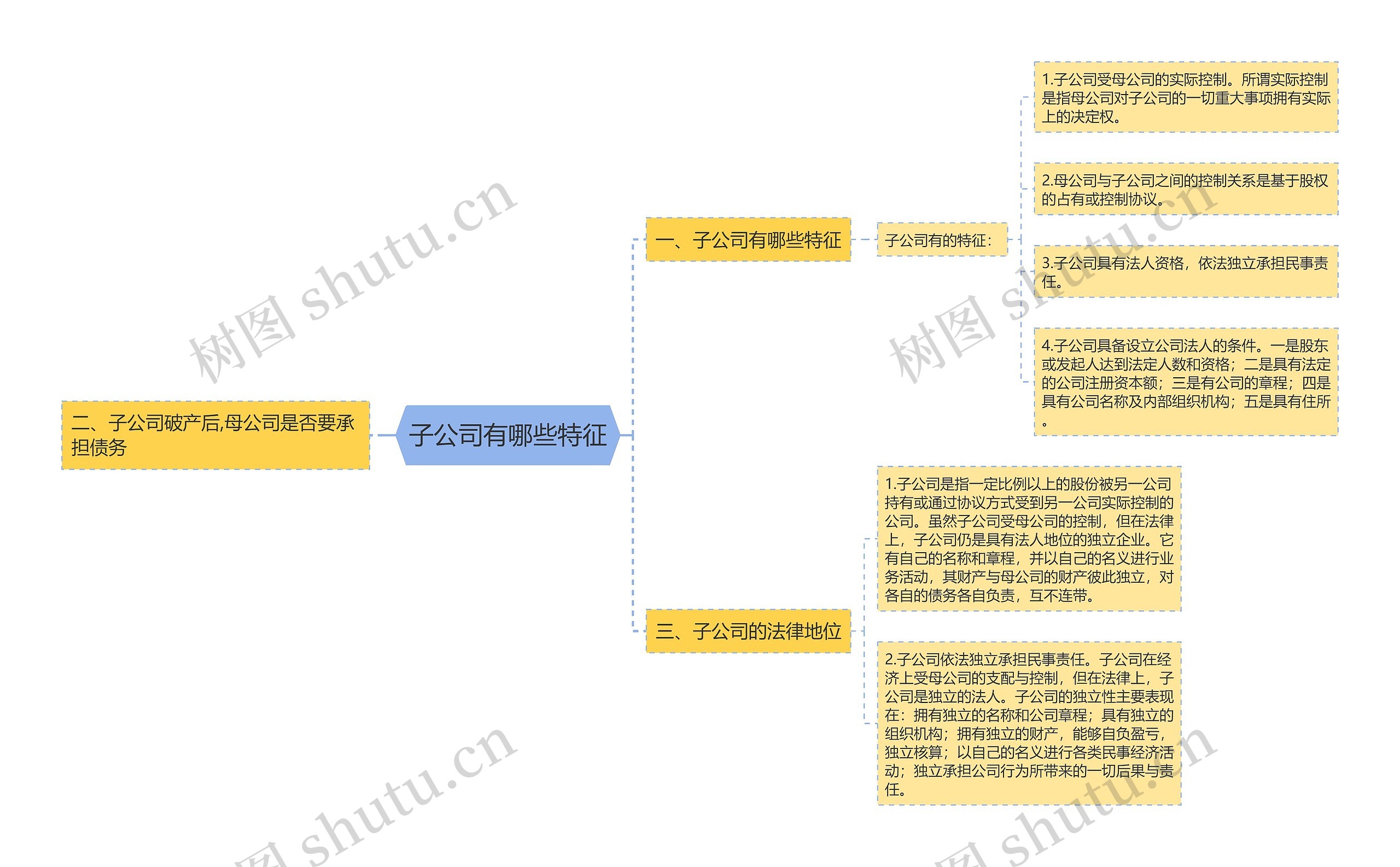 子公司有哪些特征思维导图