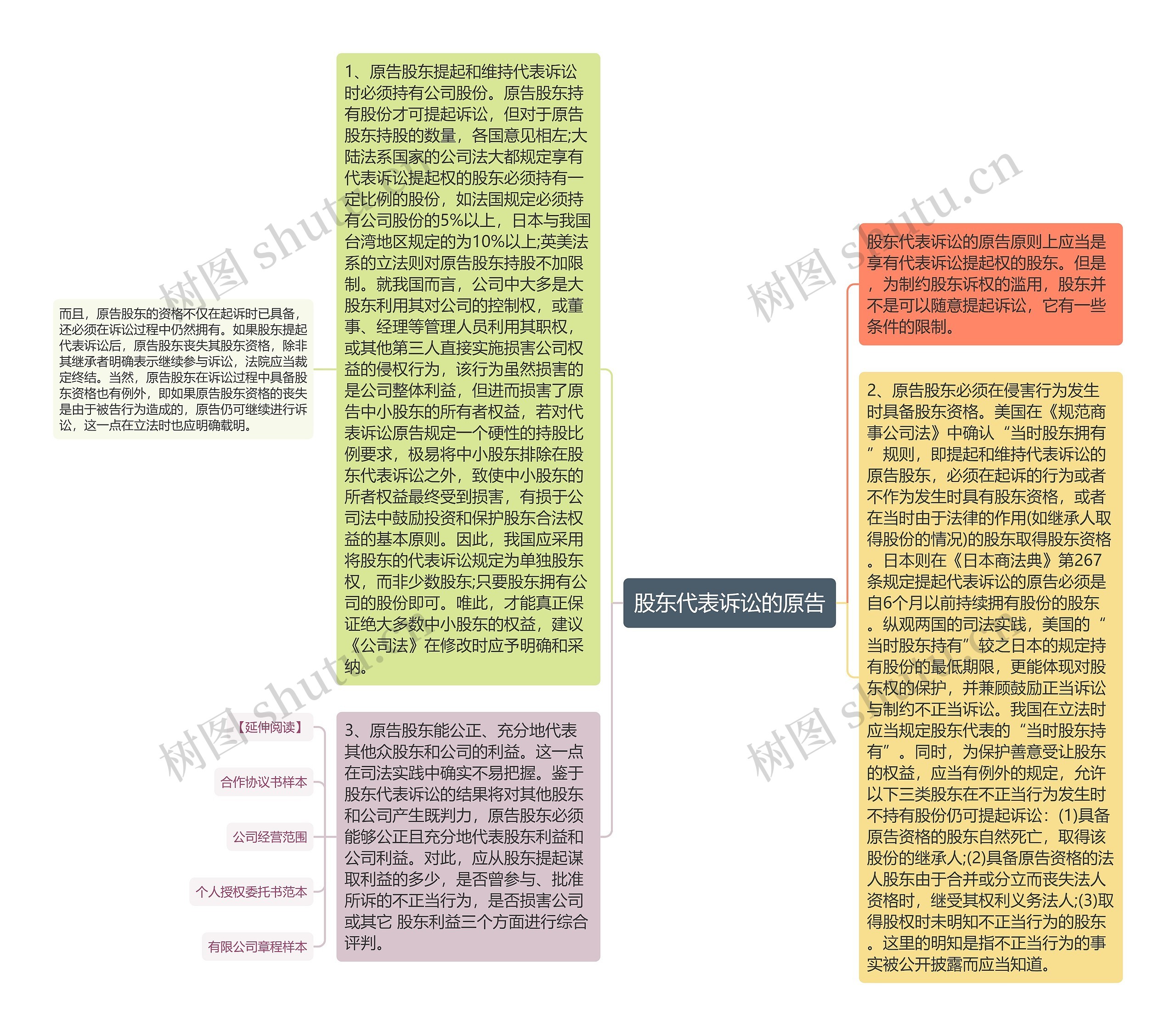 股东代表诉讼的原告思维导图