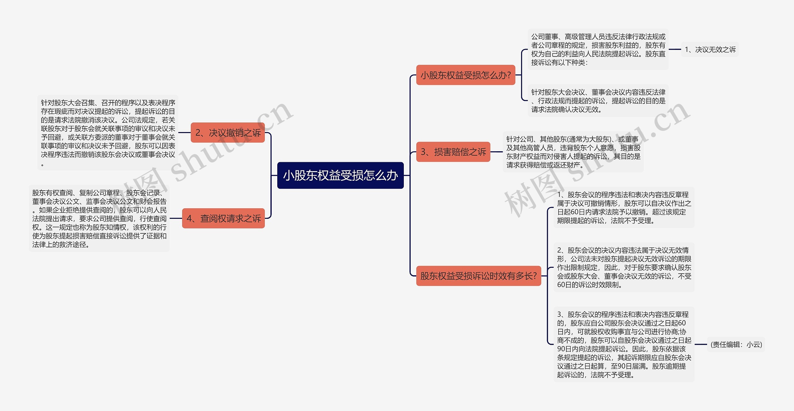 小股东权益受损怎么办思维导图