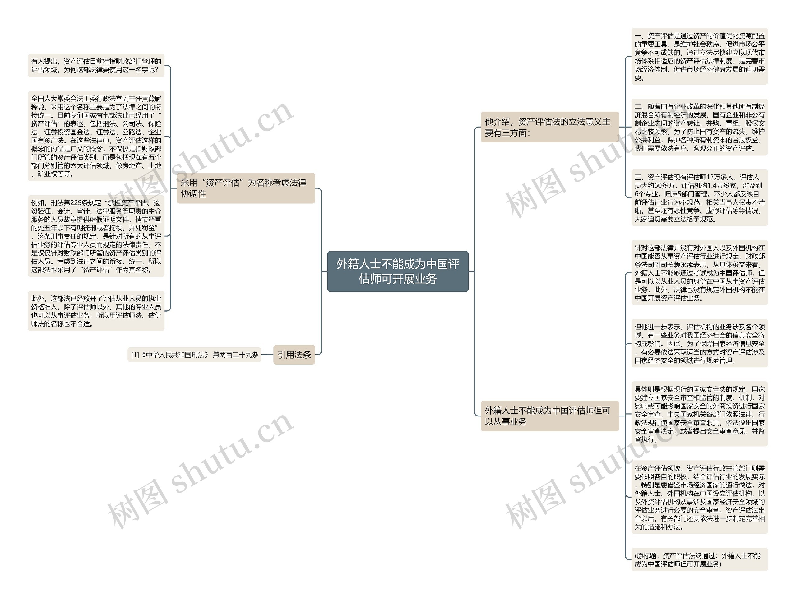 外籍人士不能成为中国评估师可开展业务思维导图