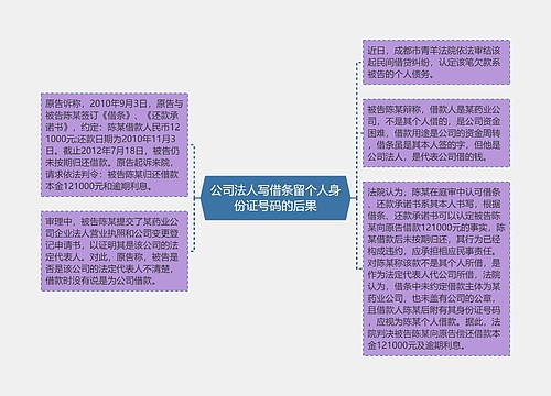 公司法人写借条留个人身份证号码的后果