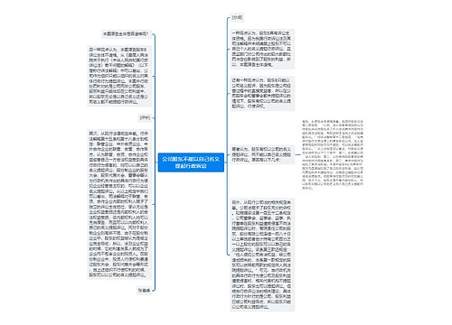 公司股东不能以自己名义提起行政诉讼