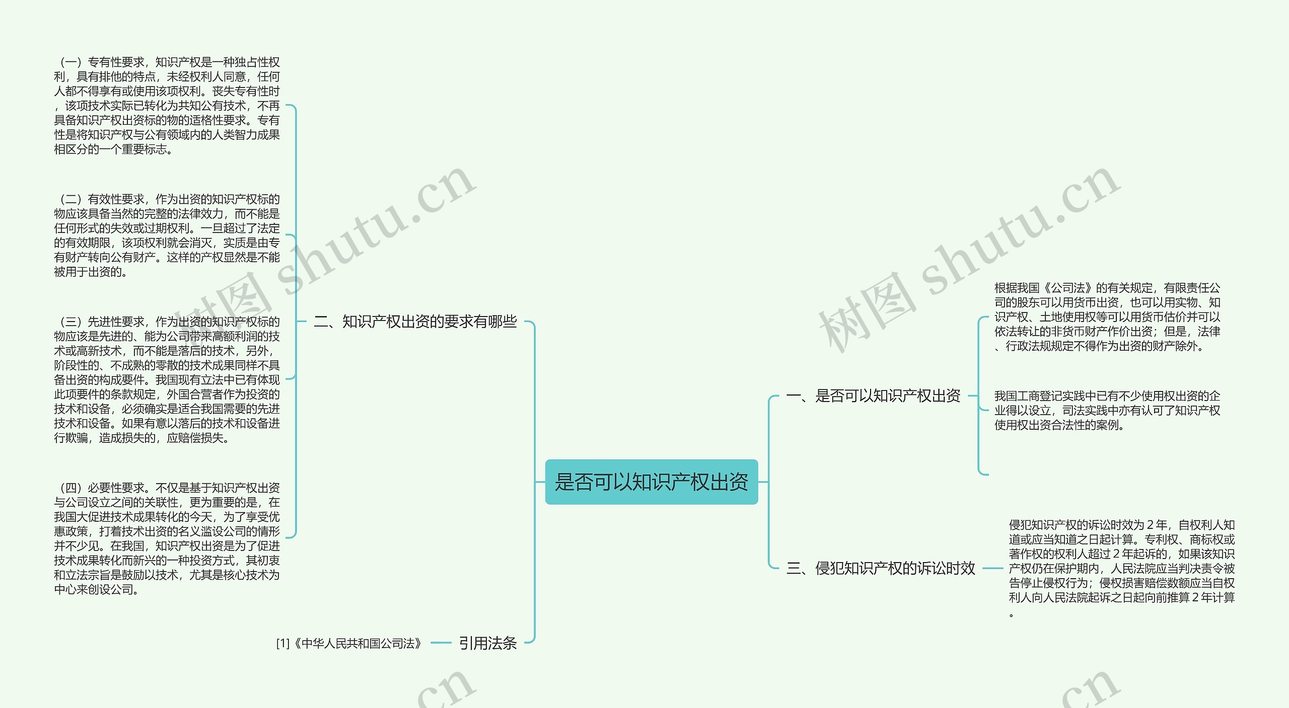 是否可以知识产权出资思维导图