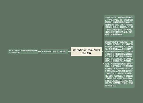 转让股份未办理过户登记是否生效