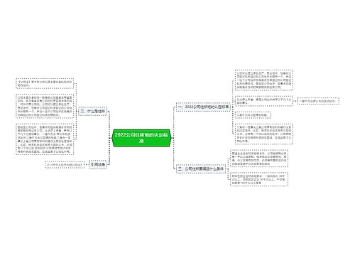 2022公司住所地的认定标准