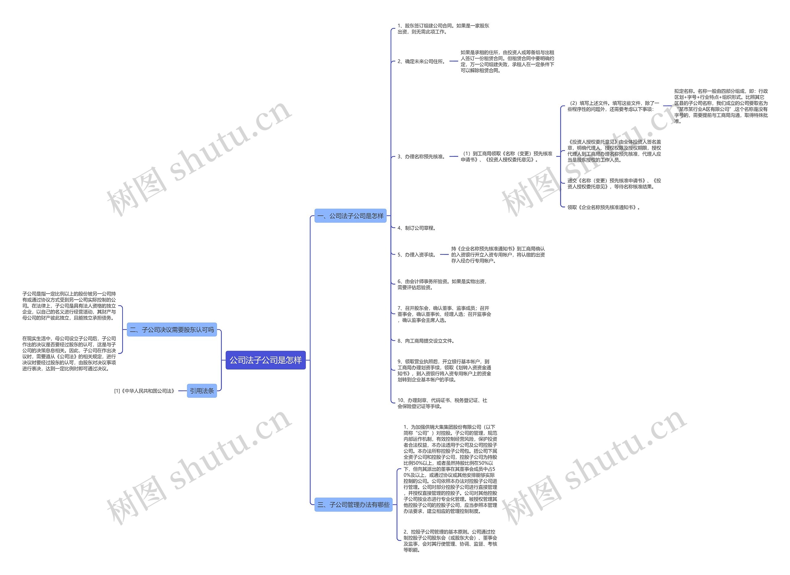 公司法子公司是怎样思维导图