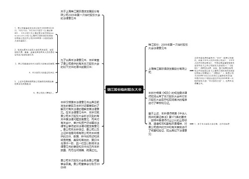 锦江股份临时股东大会