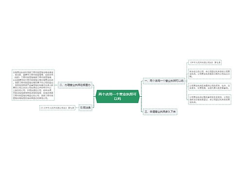 两个店用一个营业执照可以吗