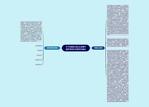 关于控股形式的企业兼并债务承担以及例外的规定