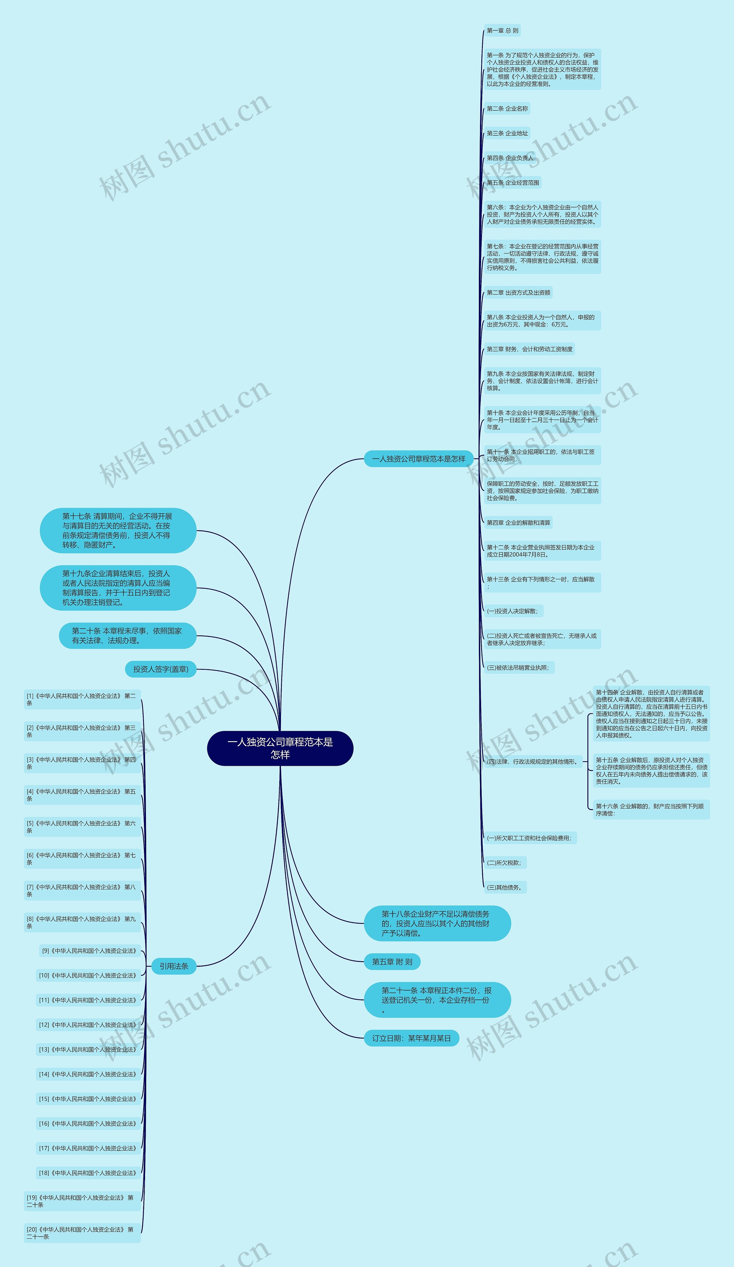 一人独资公司章程范本是怎样思维导图