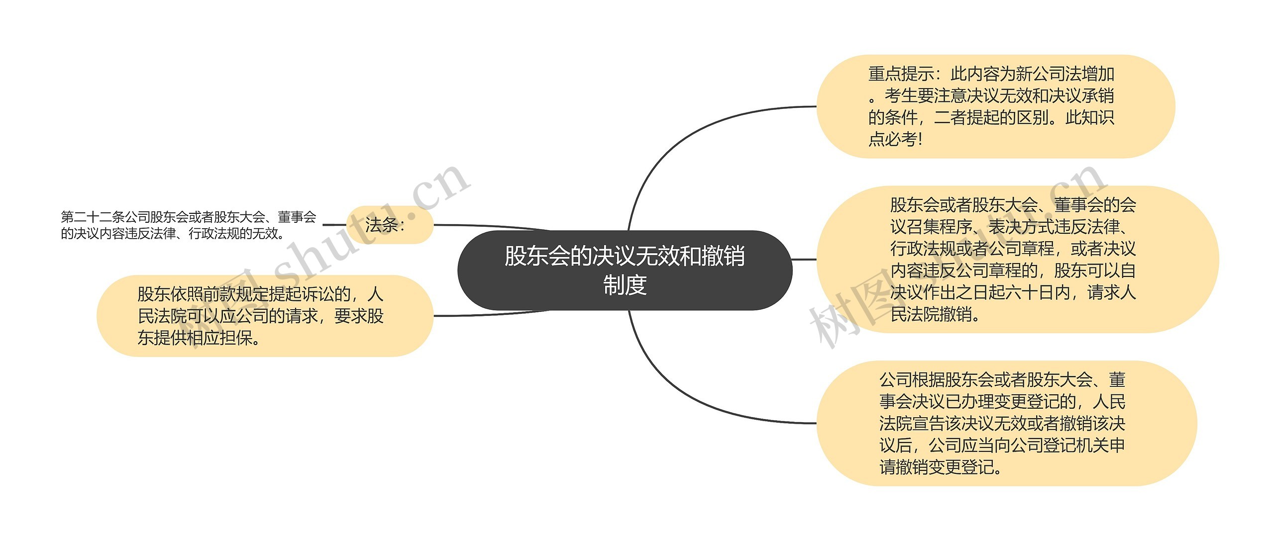 股东会的决议无效和撤销制度思维导图