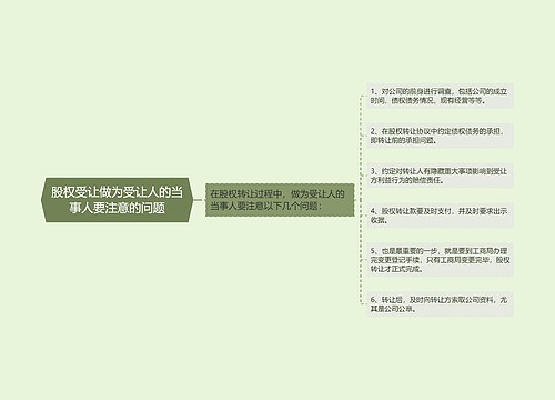 股权受让做为受让人的当事人要注意的问题