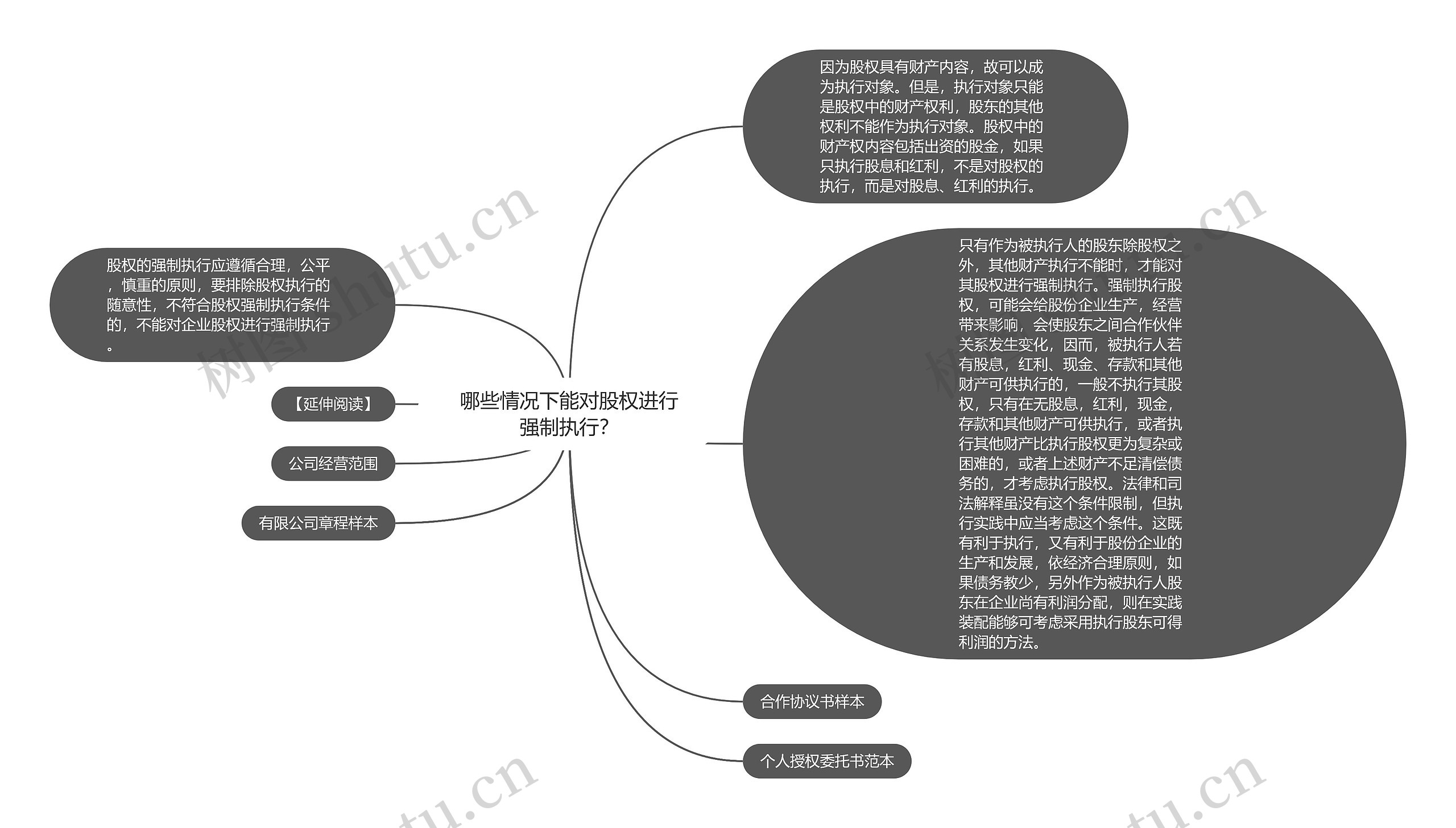 哪些情况下能对股权进行强制执行？思维导图