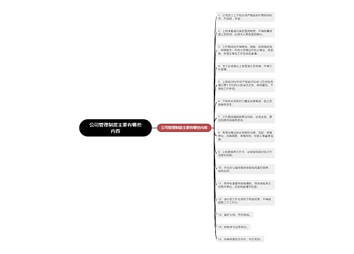 公司管理制度主要有哪些内容