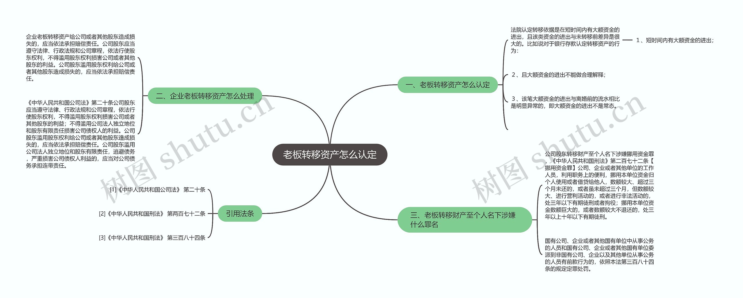 老板转移资产怎么认定思维导图