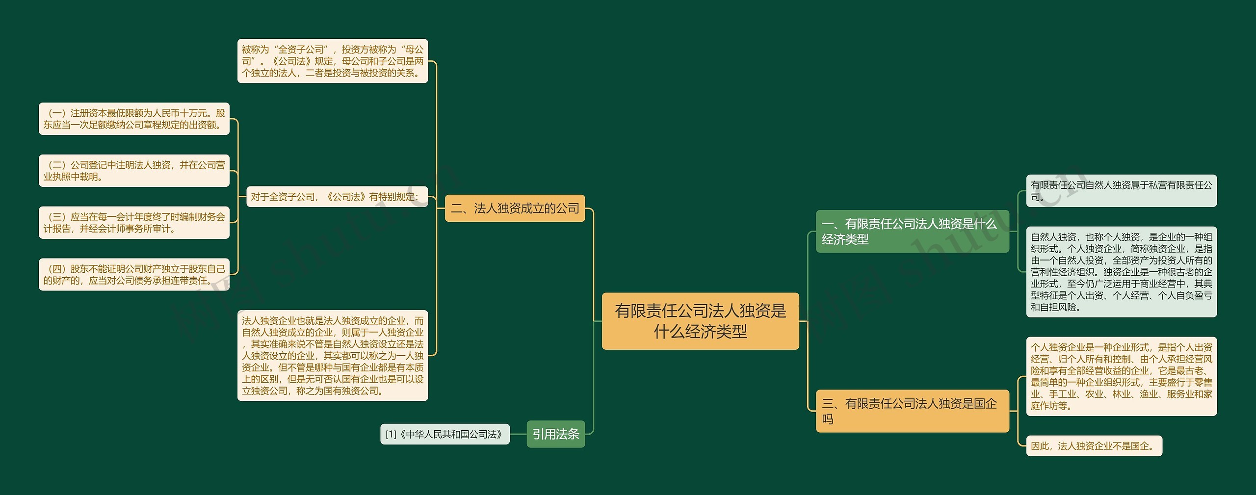 有限责任公司法人独资是什么经济类型思维导图