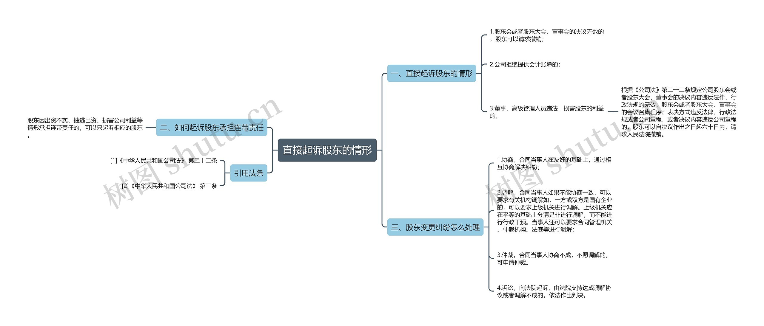 直接起诉股东的情形思维导图