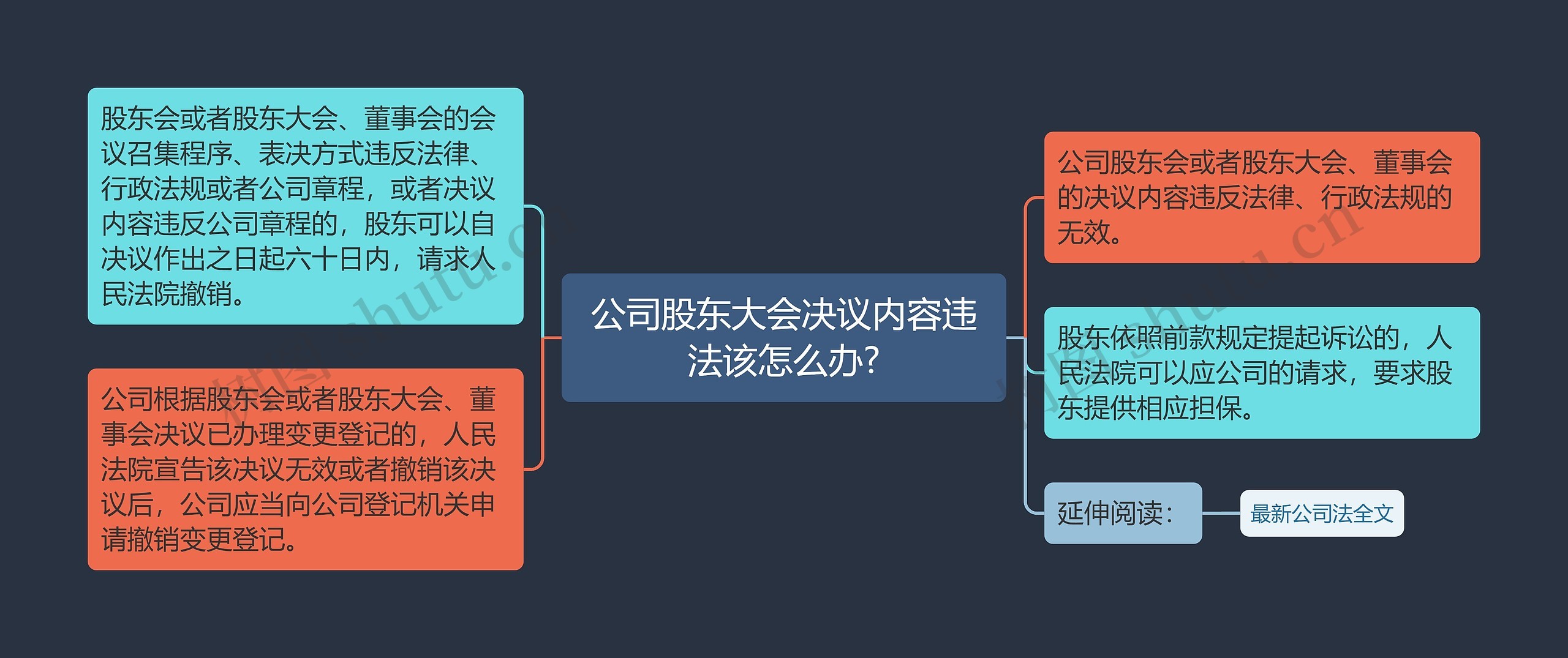 公司股东大会决议内容违法该怎么办?思维导图