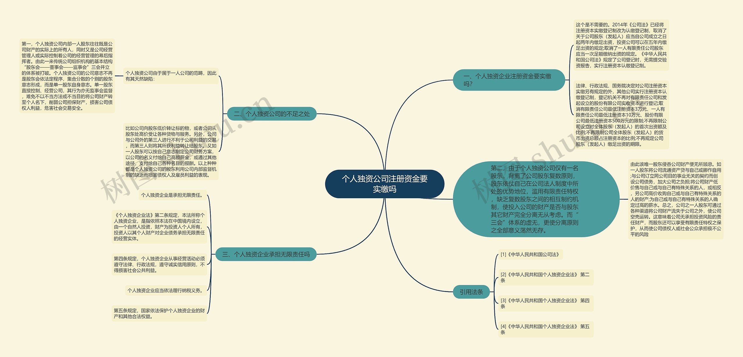 个人独资公司注册资金要实缴吗思维导图