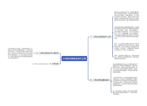 公司的注册资金有什么用