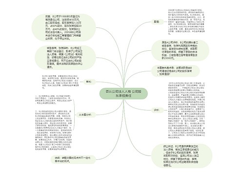 否认公司法人人格 公司股东承担责任