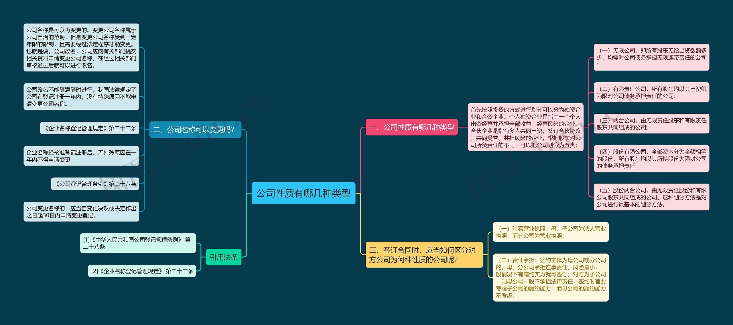 公司性质有哪几种类型思维导图