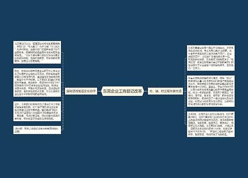 东莞企业工商登记改革