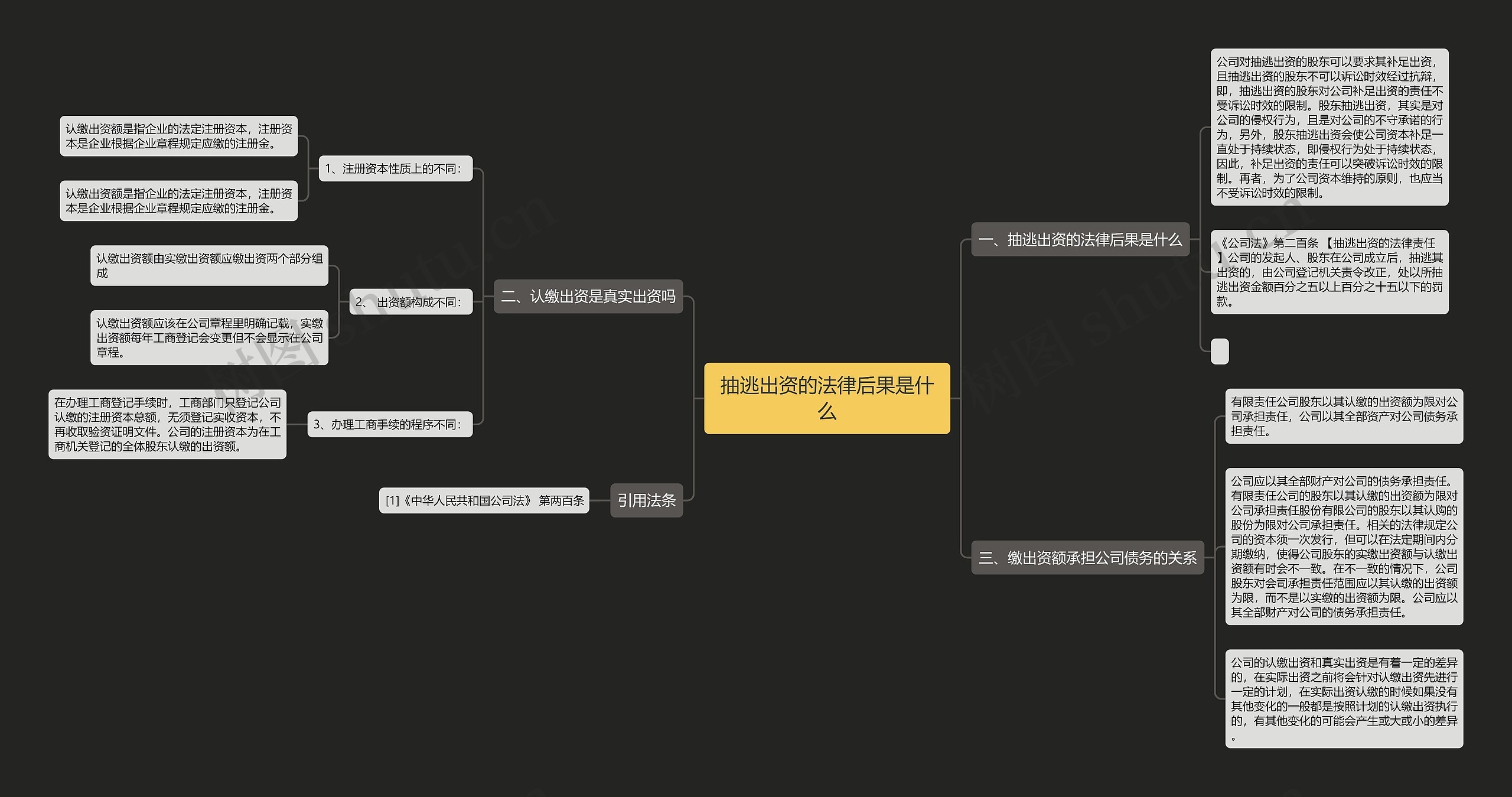抽逃出资的法律后果是什么思维导图