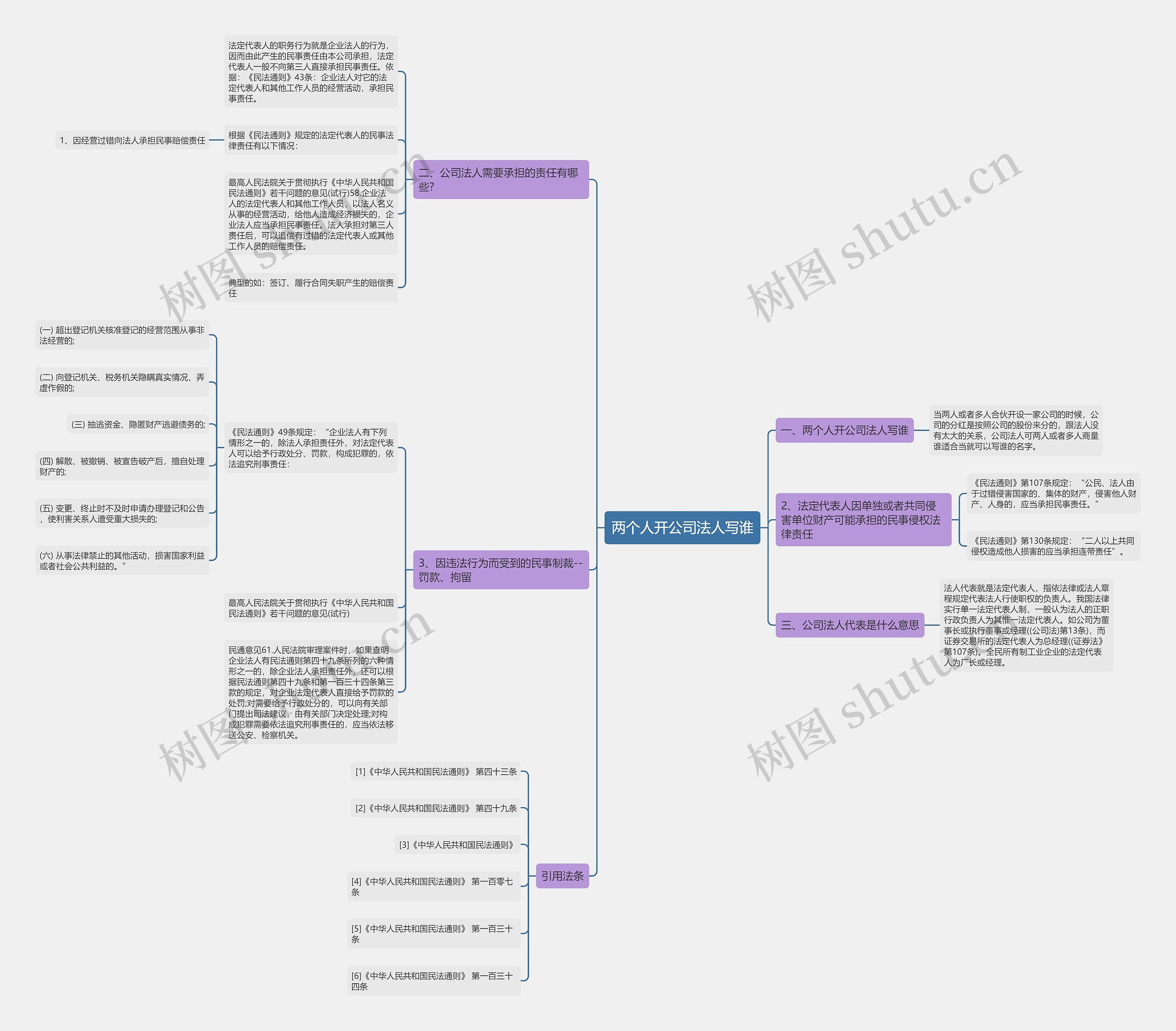 两个人开公司法人写谁思维导图