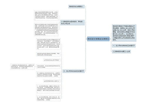 隐名股东有哪些法律责任