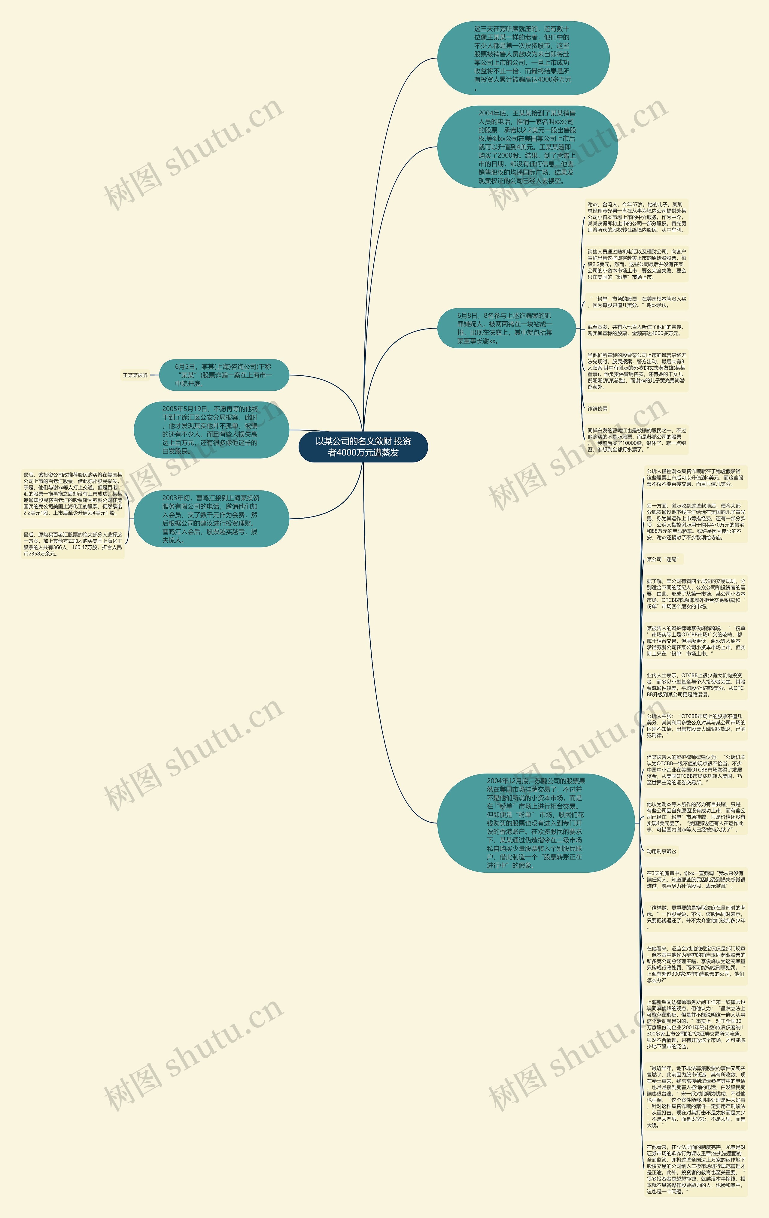以某公司的名义敛财 投资者4000万元遭蒸发思维导图