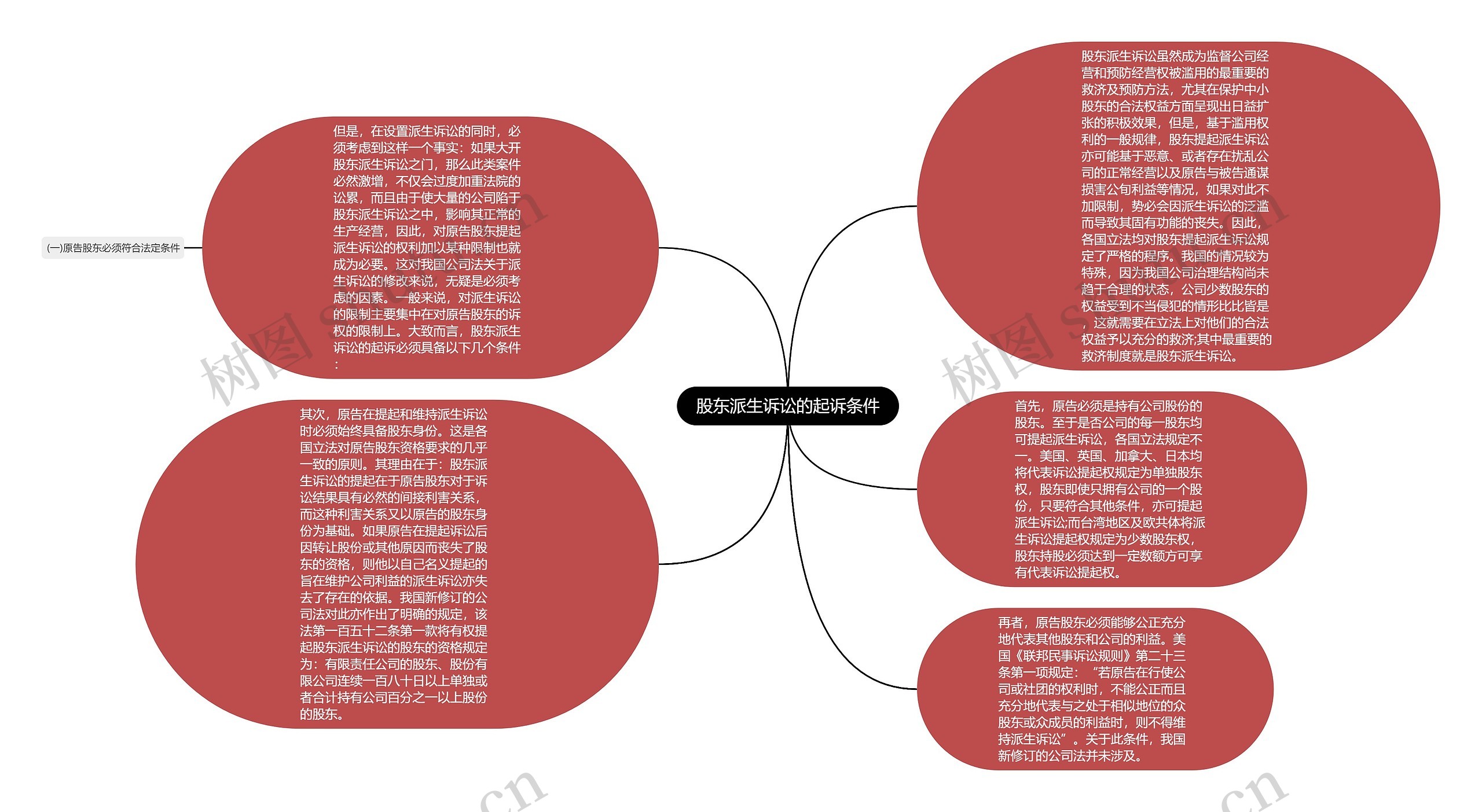 股东派生诉讼的起诉条件思维导图