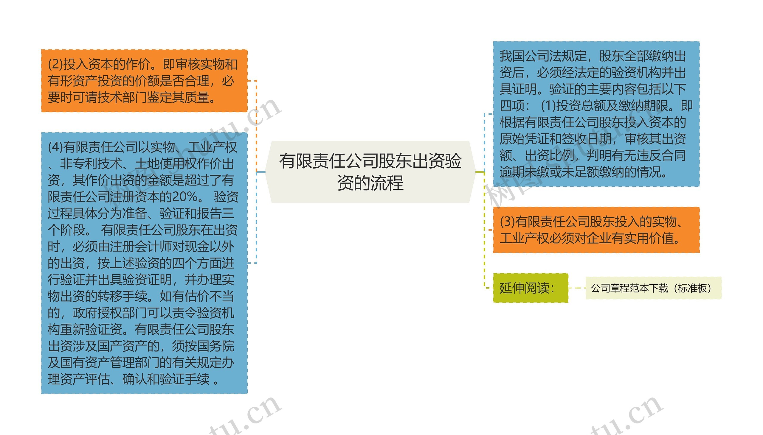 有限责任公司股东出资验资的流程思维导图