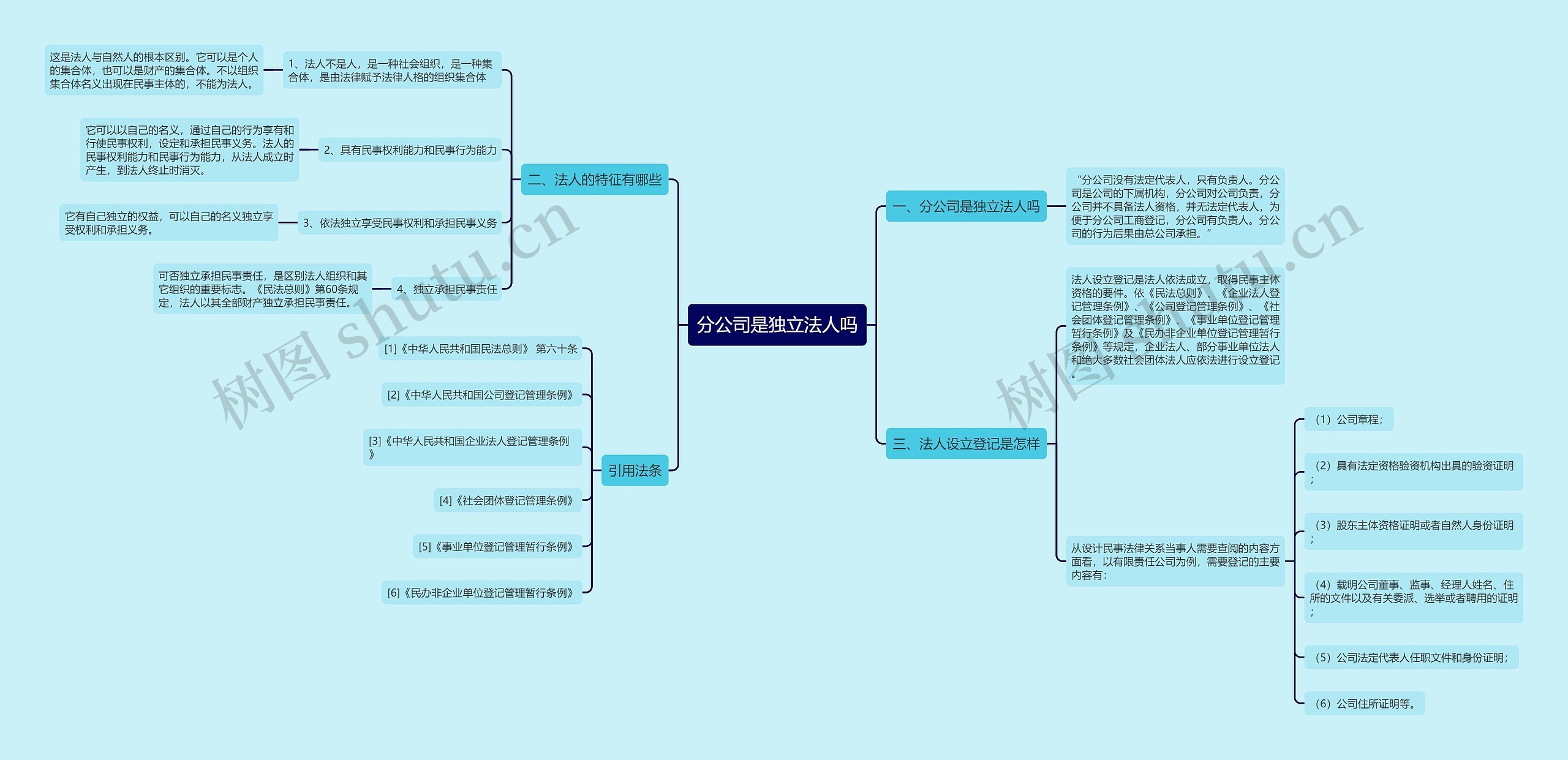 分公司是独立法人吗思维导图