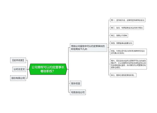 公司章程可以约定董事长哪些职权？