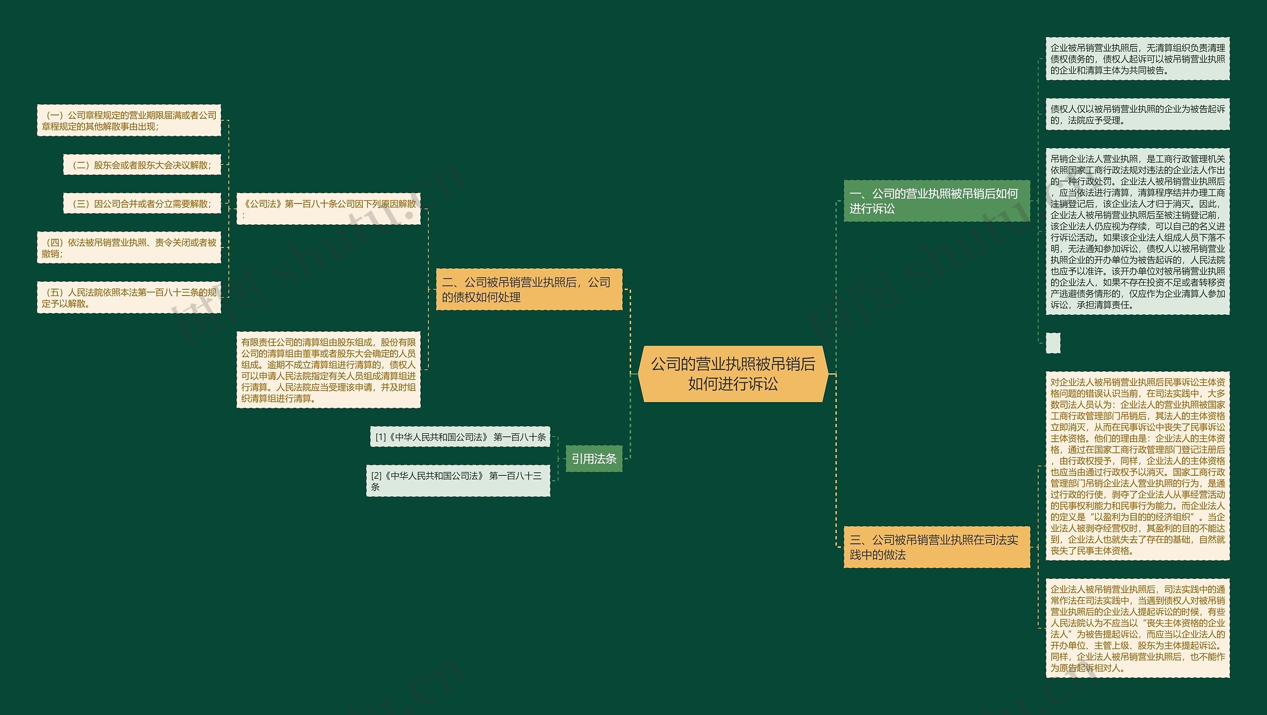 公司的营业执照被吊销后如何进行诉讼思维导图
