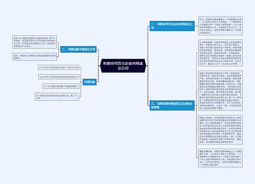 村委会可否与企业共同成立公司