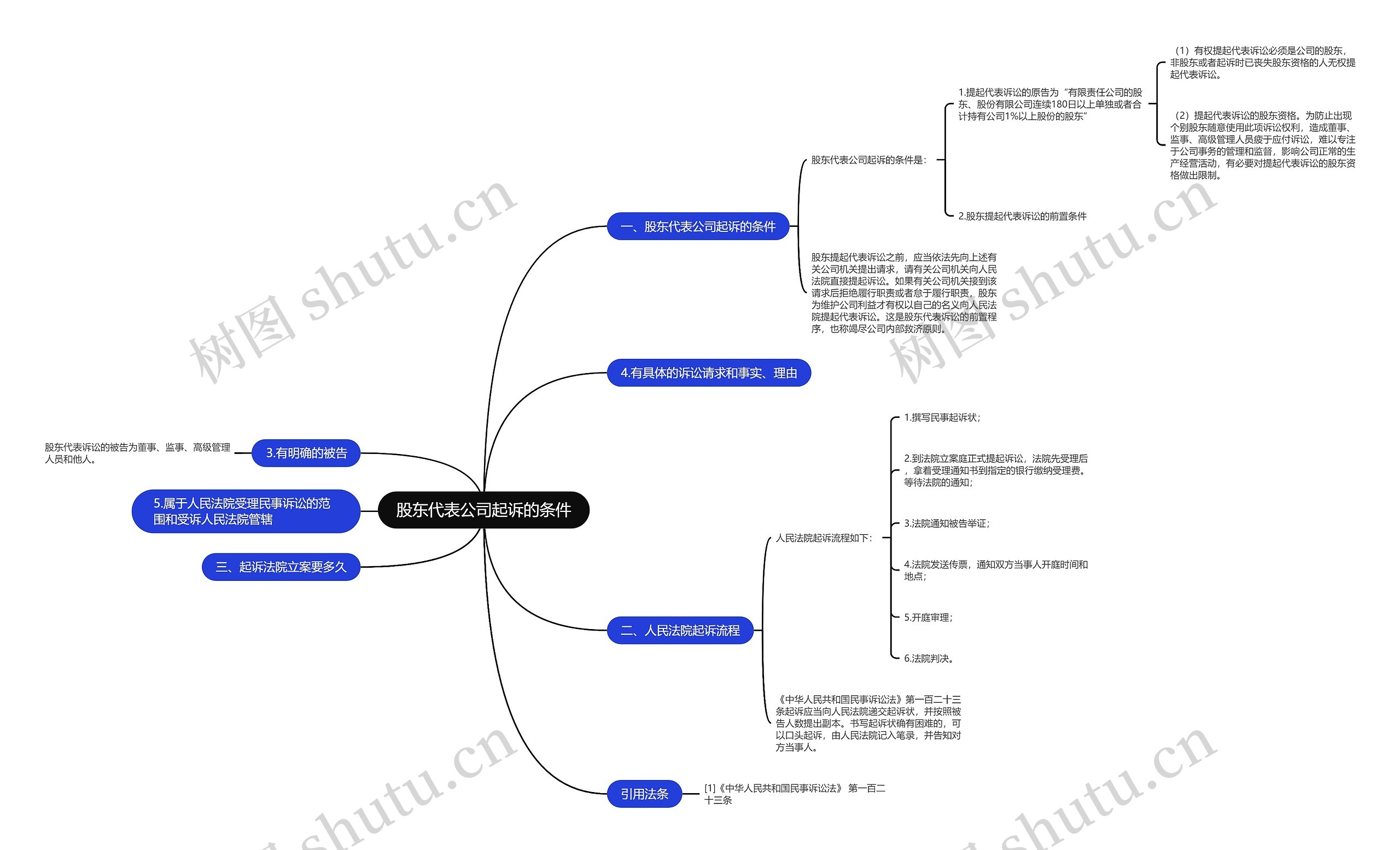 股东代表公司起诉的条件思维导图