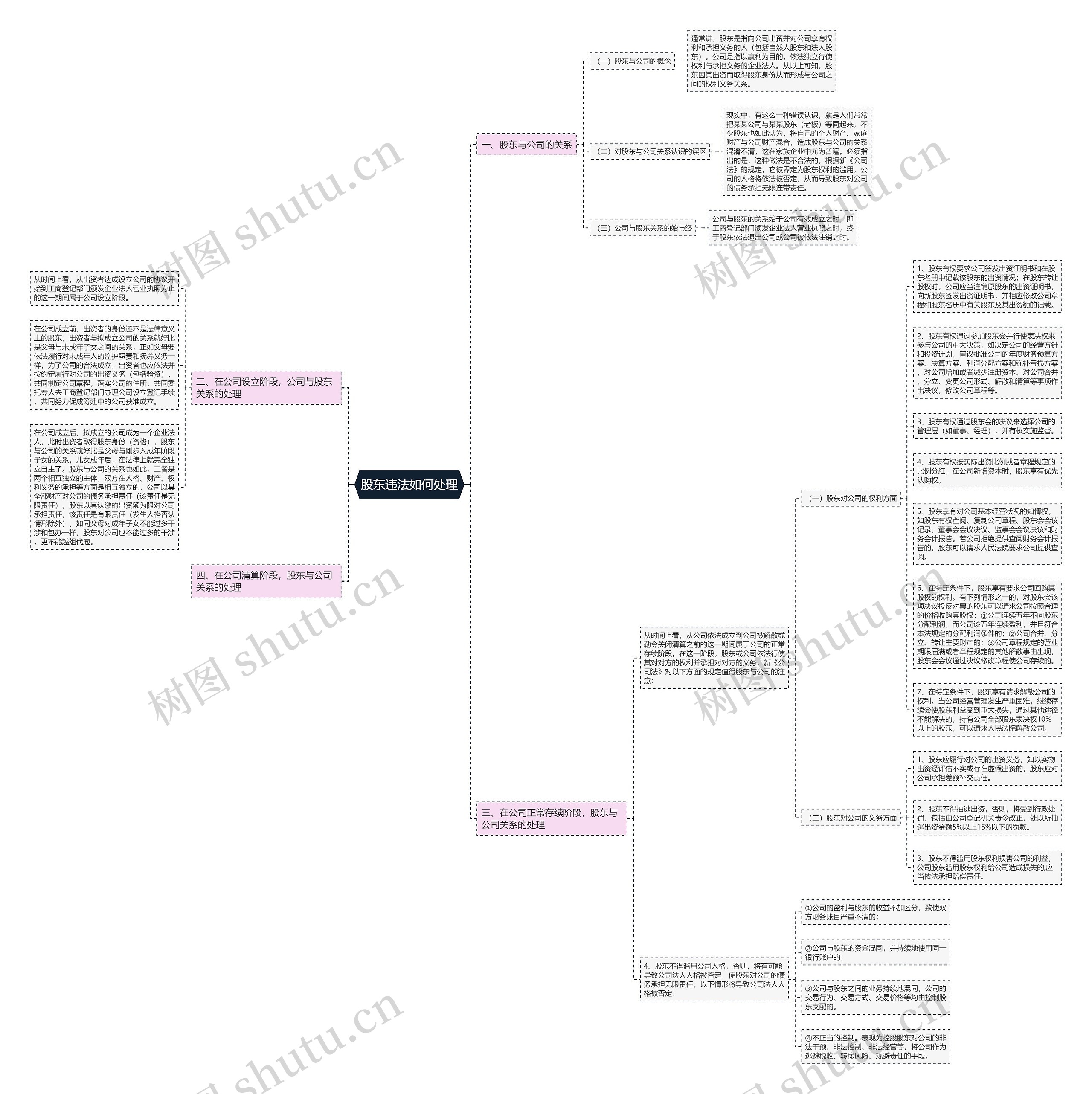 股东违法如何处理思维导图