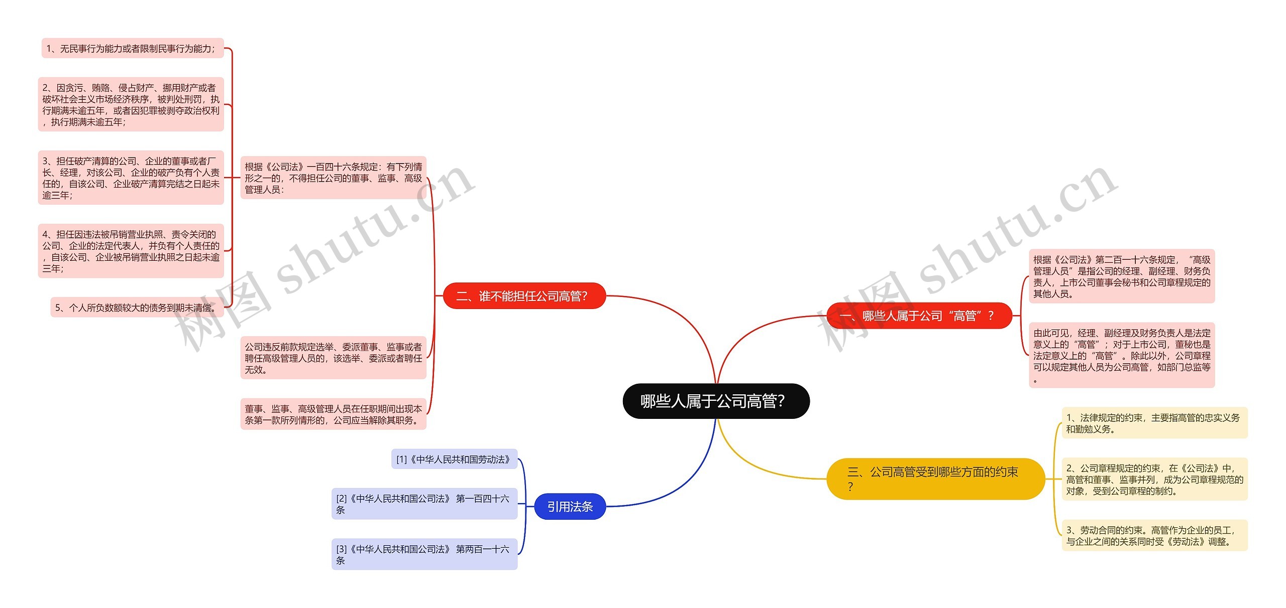 哪些人属于公司高管？思维导图