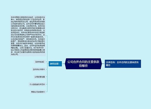 公司合并合同的主要条款有哪些