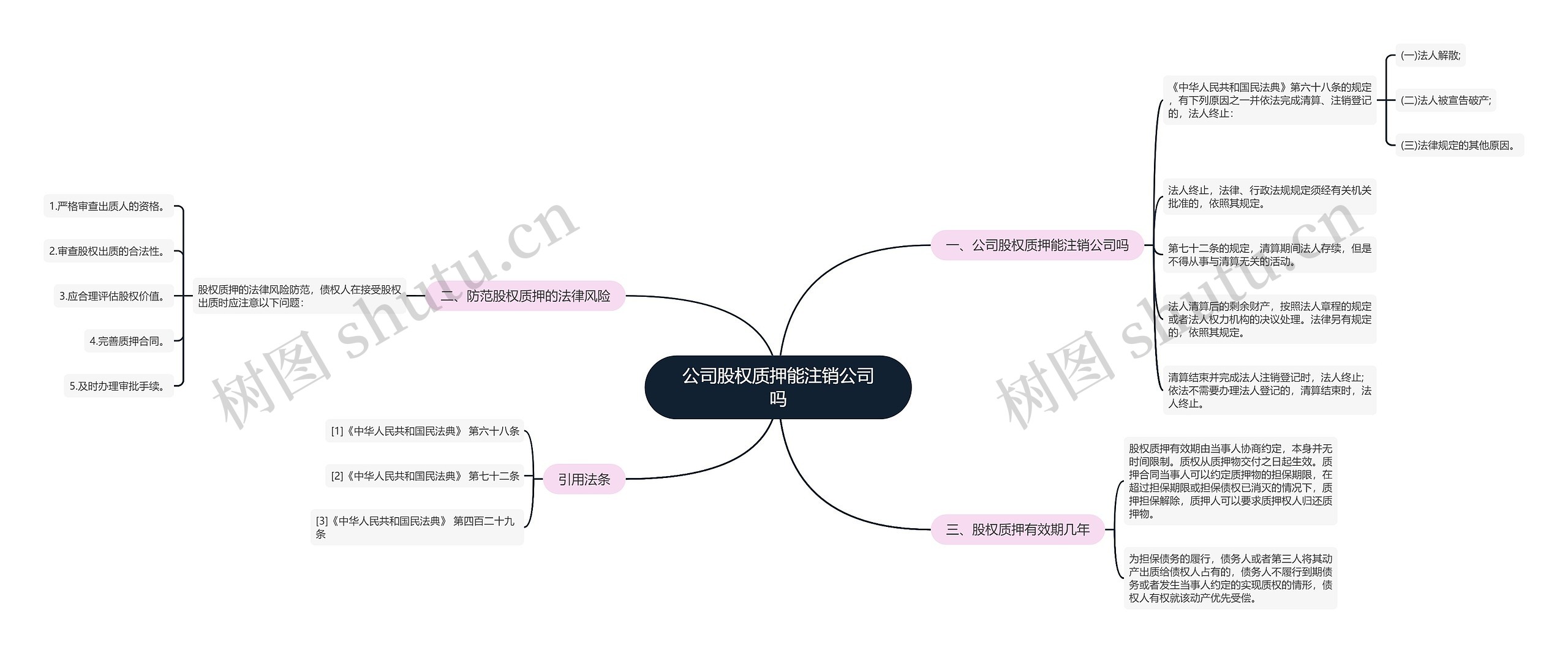 公司股权质押能注销公司吗思维导图