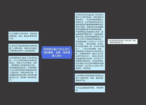 刑法修正案(六)对上市公司的董事、监事、高级管理人员行