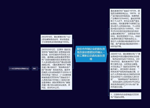 股份合作制企业的股东资格及股份数额如何确认--职工离职后仍具有股东资格