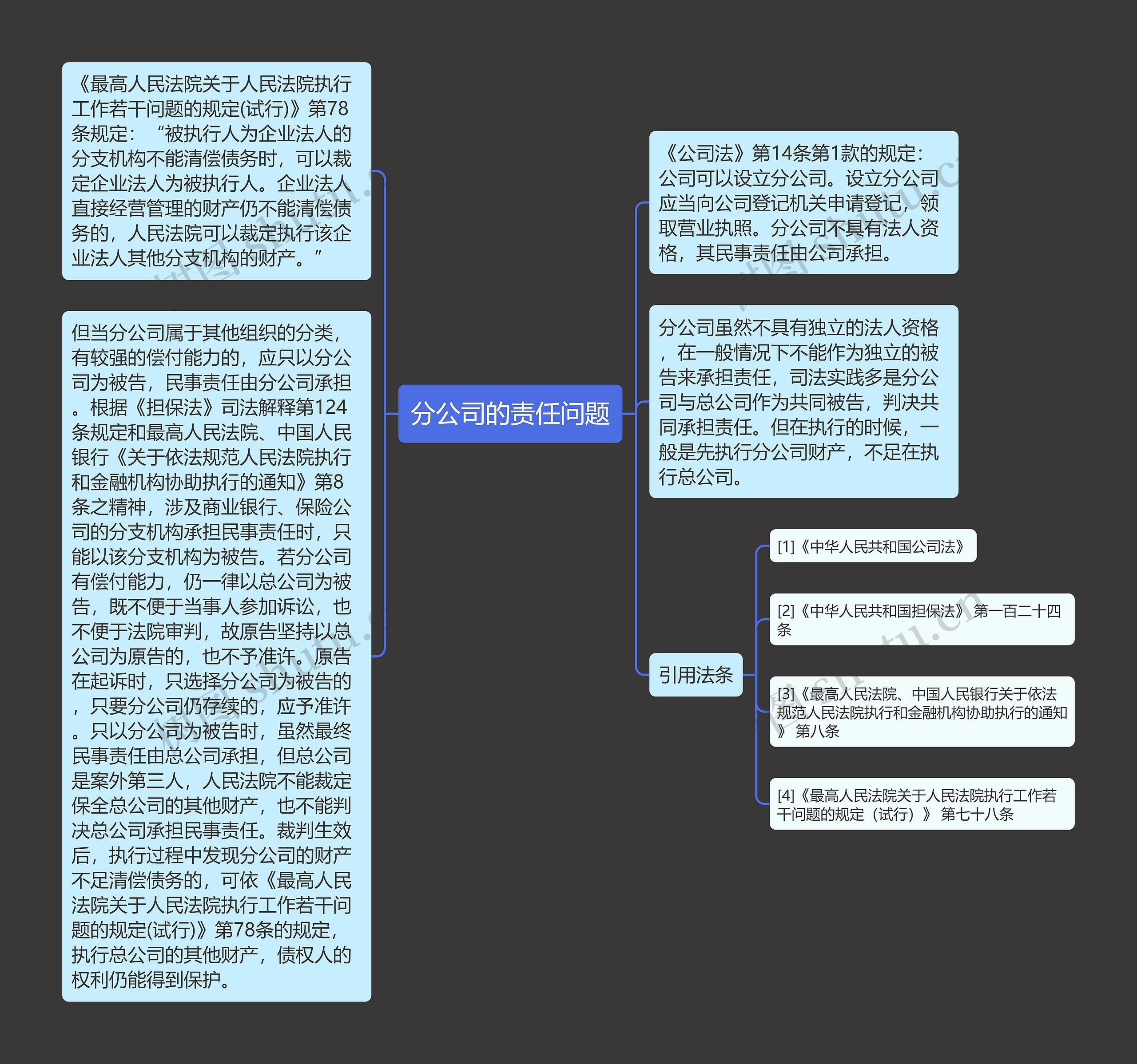 分公司的责任问题思维导图