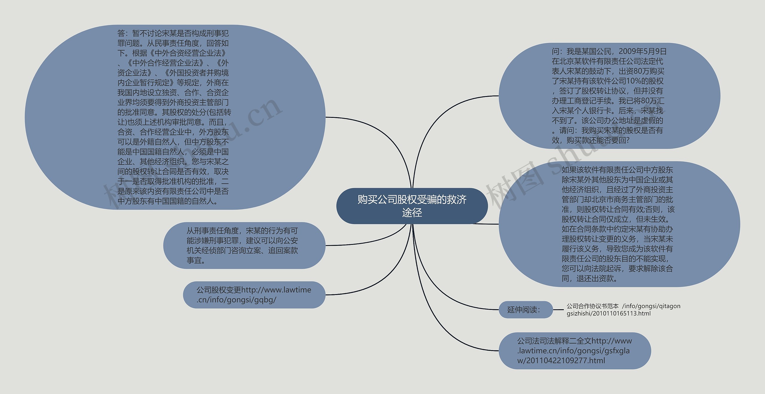 购买公司股权受骗的救济途径思维导图