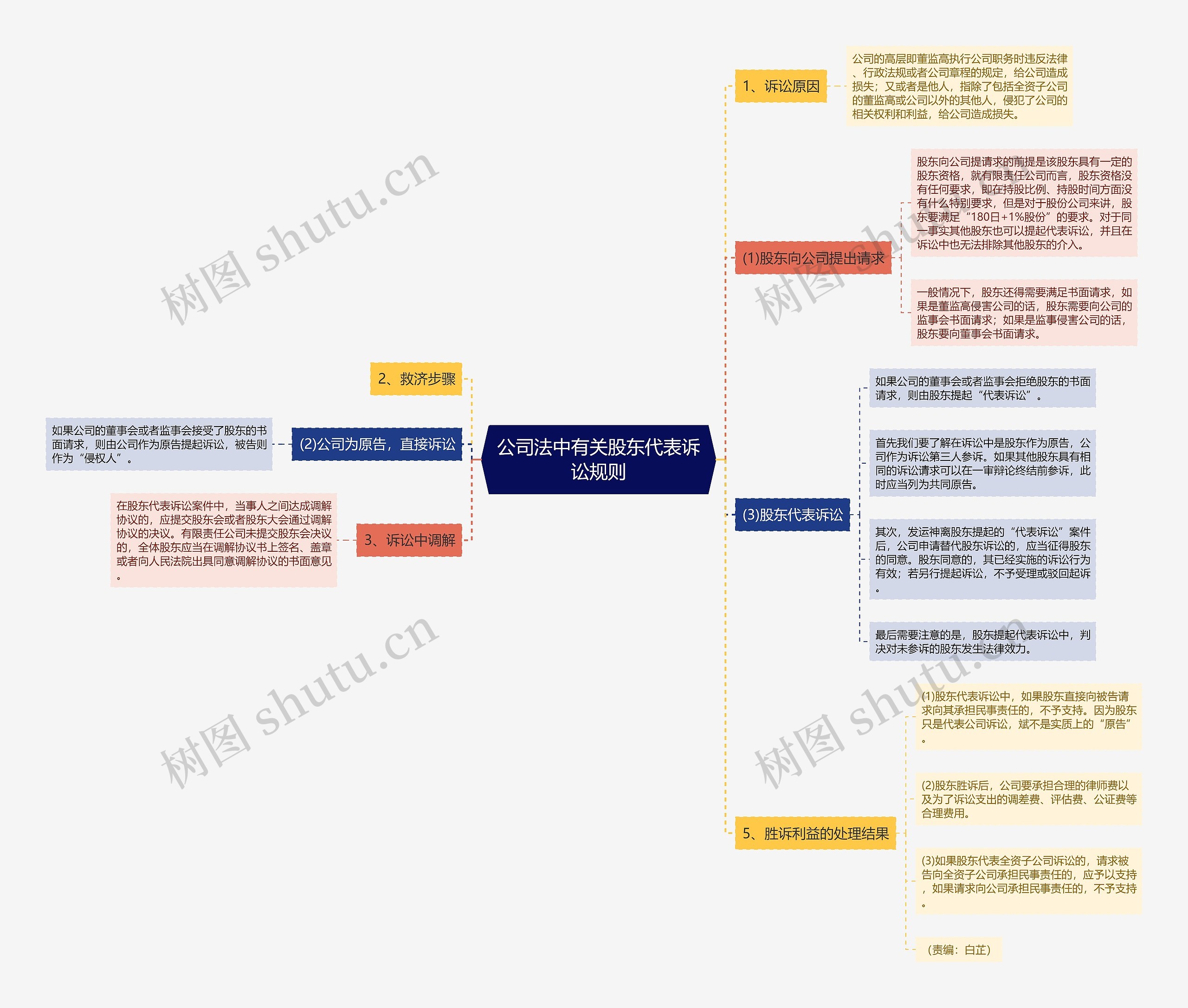 公司法中有关股东代表诉讼规则思维导图